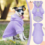 Small Dog Hoodie Soft Warm Fleece Fall Winter Dog Clothes Cute Puppy Sweaters Cat Coat Funny Blank Pullover Doggy Hooded Sweatshirts for Small Dogs Chihuahua Costumes Kitten Outfits(Purple,S)