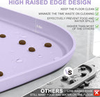 Silicone Pet Food Mat with Raised Edge for Food and Water Bowl, Dog Feeding Mats, Cat Food Trays for Floor Waterproof, Rubber Tray for Dogs and Cats, 24 x 16 x 0.8 Light Purple
