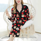 Artsadd Custom Pajamas for Women Men Family, Personalized Face Pjs Pajama Pants, Funny Pet Photo Loungewear Sleepwear Jammies