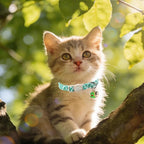 Unique Style Paws Baseball Kitten Collars,Cute Blue Cats Collar with Bell,Kitten Collar Breakaway Buckle with Heart Pattern,Adjustable Cat Collars,Ideal Gift for Boy Girl Cats