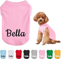 Custom Dog T-Shirts with Name for Pet Dogs, Breathable Personalized Print or Embroidered Name Numbers Pet Vest Clothes Summer Clothing Pullover for Puppy Cats Kitten(XXXL, 8 Colors T-Shirts)