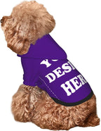 Dog Costume, Custom Dog Hoodie, Dog Name Costume Holiday Pet Pajamas Outfit, Personalized Pet Coat Costumes for Small Medium Large Dogs and Cats for Winter, Indigo, XXS