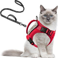 AIWAI Tactical Cat Harness for Walking Escape Proof, Adjustable Pet Vest Harness, Soft Mesh with Control Handle for Large Cat Small Dog, Gift with Patch