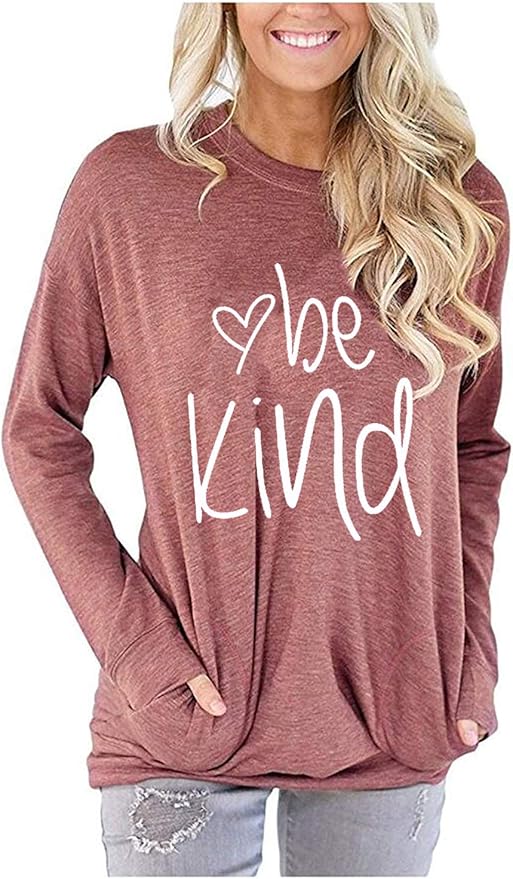 Akihoo Womens Casual Long Sleeve Tunic Tops Crew Neck Shirt Blouses