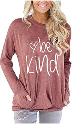 Akihoo Womens Casual Long Sleeve Tunic Tops Crew Neck Shirt Blouses