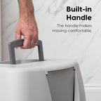 IRIS USA Corner Cat Litter Box Enclosure with Scoop, Small Cat Litter Box with Lid, Corner Litter Box Enclosure for Kittens to Medium Sized Cats, Odor Defensive Hooded Litter Tray, Dark Gray