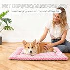Dog Bed Mat - Dog Crate Pad - Reversible Mat for Pet Comfort - Soft Bed Crate Pads with Dual-Sided Design for All Seasons (Pink, 24" L*18" W*1.5" Th)