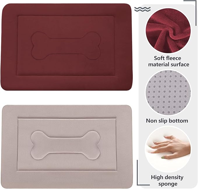 JoicyCo Medium Dog Bed Crate Mat 36 in Non-Slip Washable Soft Mattress Kennel Pads