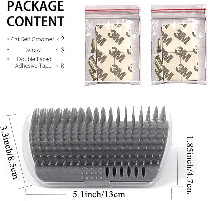 Kingtree Cat Corner Scratcher Self Groomer with Catnip, 2 Pack Softer Cat Face Scratchers Wall Corner Grooming Massage Combs for Long & Short Fur Cats
