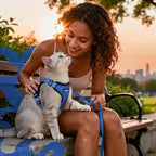 rabbitgoo Cat Harness and Leash for Walking, Escape Proof Soft Adjustable Vest Harnesses for Cats, Easy Control Breathable Reflective Strips Jacket, Navy Blue, XXS
