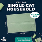 Panther Armor Compostable Cat Litter Bags for Poop - 100x Unscented Pet Waste, 13x9in Leak Proof Kitty Litter Disposal - Odor Proof, Easy Open Dispenser Box of Cat Poop