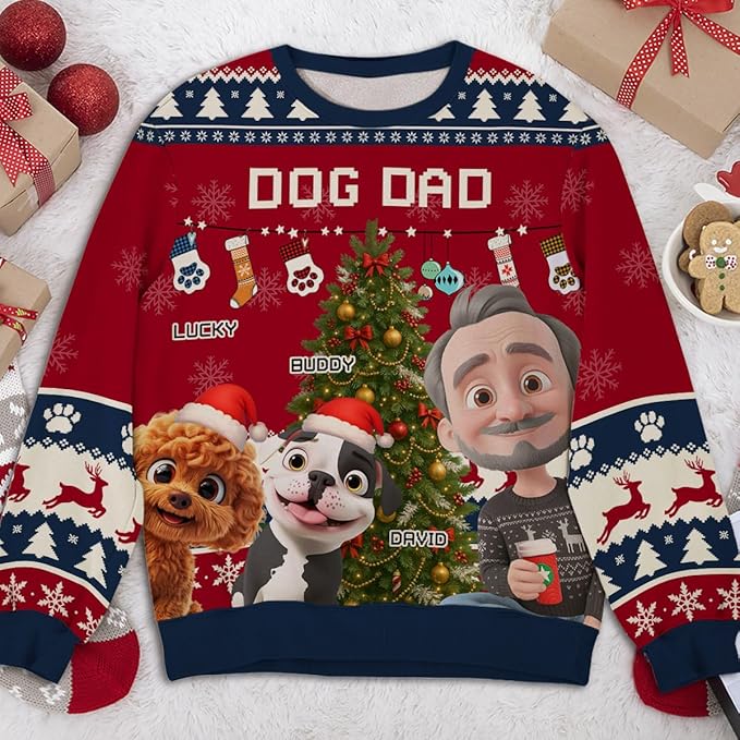 Wrappiness A Girl And Her Dog Christmas Sweatshirt - Cozy Unisex Fit Custom Shirt - Cute for Women Pet Lovers