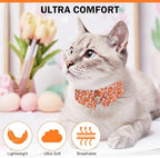 Thanksgiving Cat Collar Breakaway, Halloween Kitten Collar with Bells for Boy Girl Cat, 2 Pack Adjustable Cute Cat Collar with Bow & Pumpkin for Male Female Cat, Orange Bowtie Shirt Collar