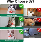 Smart Cat GPS Tracker, Cat GPS Tracker Compatible with Apple Find My App (Only iOS), No Monthly Fee, Waterproof (White Tracker, Red Cat Collar)