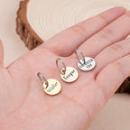 Anavia Small Size Dog Cat ID Tags, Small/XS Personalized Color Plated Stainless Steel Puppy Kitten Name Tags, Customized Engraved Nameplate Pet Collar Tag (Blue, XS-Round)