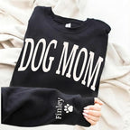moonloom Dog Mom Sweatshirt, Animal Lover Gift, Custom crewneck with pet name on sleeve