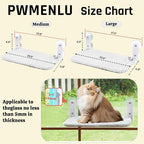 Cat Window Perch, Cordless Foldable Cat Hammock for Indoor Cats with Upgraded Suction Cups Strong Metal Frame Holds Up to 44lbs (M 1PC)