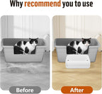 Cat Litter Box Step, Cat Litter Ramp Mat with Filter Function for Self-Cleaning Litter Box, Easy to Clean, Cats Pedal Step Stool Ideal for Kitten & Elderly Cats (White)