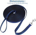 Hi Kiss Dog/Puppy Obedience Recall Training Agility Lead - 15ft 20ft 30ft 50ft 100ft Training Leash - Great for Training, Play, Camping, or Backyard(30ft,Black_Blue)