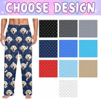 Custom Couple Pajama Pants Sock with Funny Face, Personalized PJ Anniversary Birthday Women Men Pants