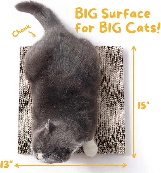 Hide & Scratch Cat Scratcher Pad – 2 Pack | Double-Sided Cardboard Refills for Our Scratching Box | Reversible Corrugated Board for Indoor Cats | Toy Mat for Kitten Claw Play & Furniture Protection