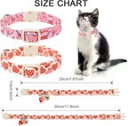 Cat Collar, 2Pack Valentine's Day Cat Collars-Cute Breakaway Cat Collar with Bell & Pendant, Sweet Heart Kitten Collars Pink Hearts with Safety Buckle for Girl and Boy Cats, 7-12Inch
