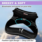 Cat Harness and Leash Set,Escape Proof Kitten Harness,Step in Adjustable Soft Lightweight,Easy Control,Reflective Strips Comfortable for Walking Travel(Black,XXS)