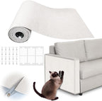 Cat Scratch Furniture Protector - 158" x 15.8" Trimmable Self-Adhesive Cats Claws Scratch Pads, DIY Cat Climbing Couch Protector for Scratch Post Cat Tree Replacement Indoor (Cream White)