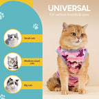 Avont Cat Recovery Suit - Kitten Onesie for Cats After Surgery, Cone of Shame Alternative Surgical Spay Suit for Female Cat, Post-Surgery or Skin Diseases Protection -Purplecamo(L)