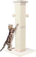 Cat Scratching Post 33 Inch Nature Sisal Cat Scratch Post for Indoor Cats, Large Cat Scratcher Protect Your Furniture, for All Breeds