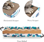 PEEKAB Cat Scratcher Cardboard Reversible Cat Scratch pad Kitty Corrugated Scratching Board Bed Catnip Included