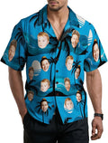 Custom Hawaiian Shirt with Face for Men, Unisex Tropical Beach Shirts Personalized Casual Funny Hawaii Button Down Shirts
