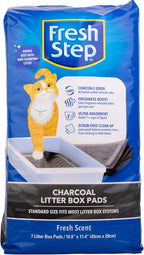 Fresh Step Charcoal Litter Box Pads - Ultra-Absorbent Cat Litter Pads with Activated Carbon for Odor Control, 16.9" x 11.4" - 7 Count
