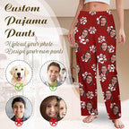 Custom Couple Pajama Pants Sock with Funny Face, Personalized PJ Anniversary Birthday Women Men Pants