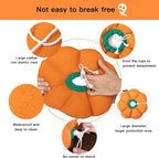 Cat Cone Collar,Cute Waterproof Recovery Collar,Anti-Bite Lick Wound Healing Safety Elizabethan e Collar for Cats,Orange Pumpkin Cat Halloween Costume