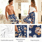 Custom Couple Pajama Pants Sock with Funny Face, Personalized PJ Anniversary Birthday Women Men Pants