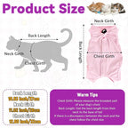 Cat Recovery Suit, Breathable Cat Onesie for Cats After Surgery, Kitten Onesie Bodysuit for Female Abdominal Wounds Skin Diseases E-Collar Alternative Wear (Pink, Medium)