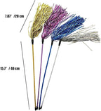 Cat Wand Toys, 4 PCS Tinsel Teaser Wand Shiny Ribbon Kitty Toy Interactive Cat Toy Kitten Wands for Indoor Cat Kitten Having Fun Exerciser Playing