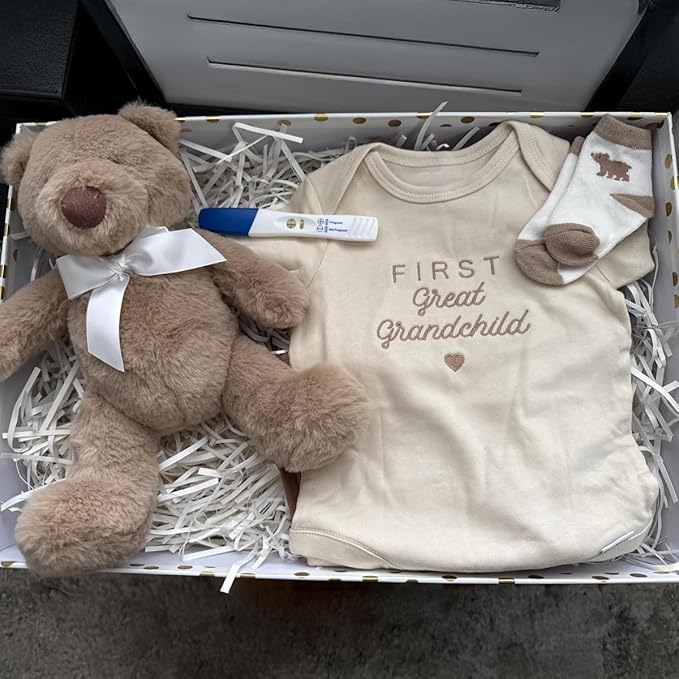 COUPLEHOODIES Personalized Baby Onesie Bodysuit – Custom Embroidery Gift for Pregnancy Reveal Baby Shower or First Grandchild