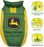 Pets First John Deere Puffer Vest for Dogs & Cats, Size Small. Warm, Cozy, and Waterproof Dog Coat, for Small and Large Dogs/Cats. Best Licensed PET Warming Sports Jacket