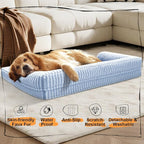 Large Dog Bed Orthopedic Washable Dog Beds Bolster - Medium Large Big Dogs - Memory Foam Dogs Couch Sofa - Waterproof with Removable Cover