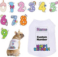 Custom Dog Birthday Shirt,Personalized Pet Apparel Print with Name Age Number,Pet Birthday Outfit,Lightweight Breathable Cotton Vest for Small Medium Large Dogs Cat (White, 7X-Large)