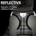 PUPTECK Adjustable Dog Harness Collar and Leash Set Step in No Pull Pet Harness for Small Medium Dogs Puppy and Cats Outdoor Walking Running, Soft Mesh Padded Reflective Vest Harnesses, Grn&YLW, XL
