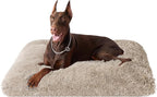 EHEYCIGA Fluffy XXL Dog Crate Pad, Plush Faux Fur Dog Bed for Extra Large Dogs, Calming Anti Anxiety XXL Bed, Washable Soft Warm Crate Mat with Non-Slip Bottom, Taupe