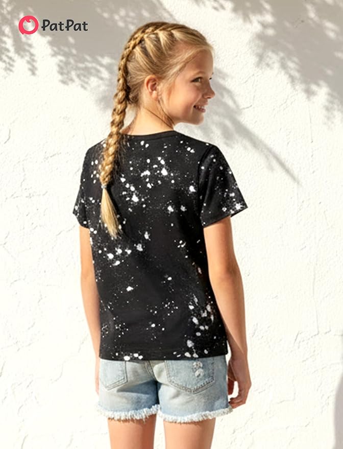 PATPAT Girls Crewneck Short Sleeve Graphic Tees Animal Print Shirts Cute Summer Outfits 5-12 Years
