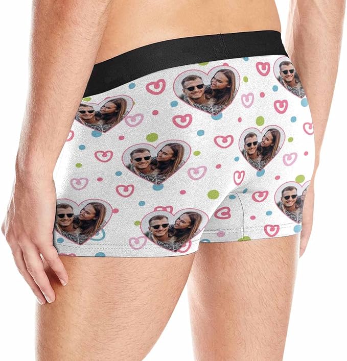 M YESCUSTOM Custom Faces Funny Short Briefs Gift for Husband Underwear