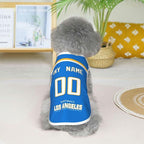 Los Angeles Custom Pet Jersey Dog Clothes Jersey Various Sizes Customized Any Name & Number for Small & Middle and Big Dogs