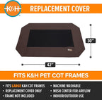 K&H Pet Products Dog Cot Replacement Cover, Designed to fit K&H Large Pet Cots (Sold Separately), Indoor Outdoor, Breathable Cooling Mesh Center, Machine Washable - Large 42 X 30in Chocolate