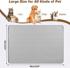 Cat Food Mat, 34" x 22" Large Silicone Pet Feeding Mat for Food and Water Bowls Non-Slip, Easy to Clean (Light Grey)
