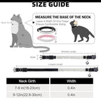 EXPAWLORER Soft Velvet Safe Cat Collars for Girl Cats -2 Pack Rhinestones Bling Diamante Adjustable Collars Breakaway- Chirstmas Cat Clollar Gifts with Bells for Boy Cats Kitty and Small Dogs